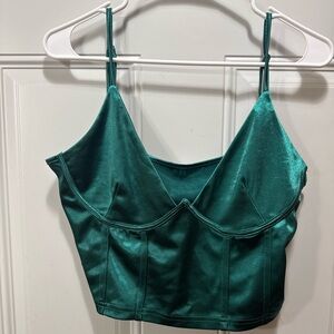 SATIN CROPPED TANK TOP